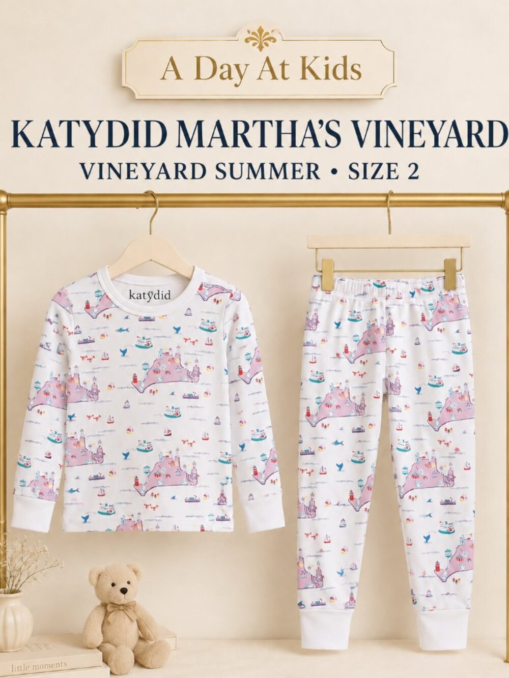 Martha's Vineyard Heritage Coastal Katydid Preppy Pima Cotton PJ Set 2T Peru